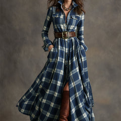 Benjamin | Belted Black Button Up Dress