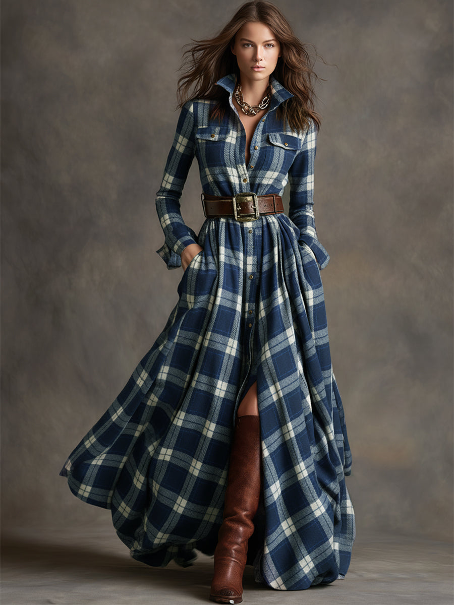 Benjamin | Belted Black Button Up Dress