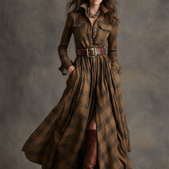 Benjamin | Belted Black Button Up Dress