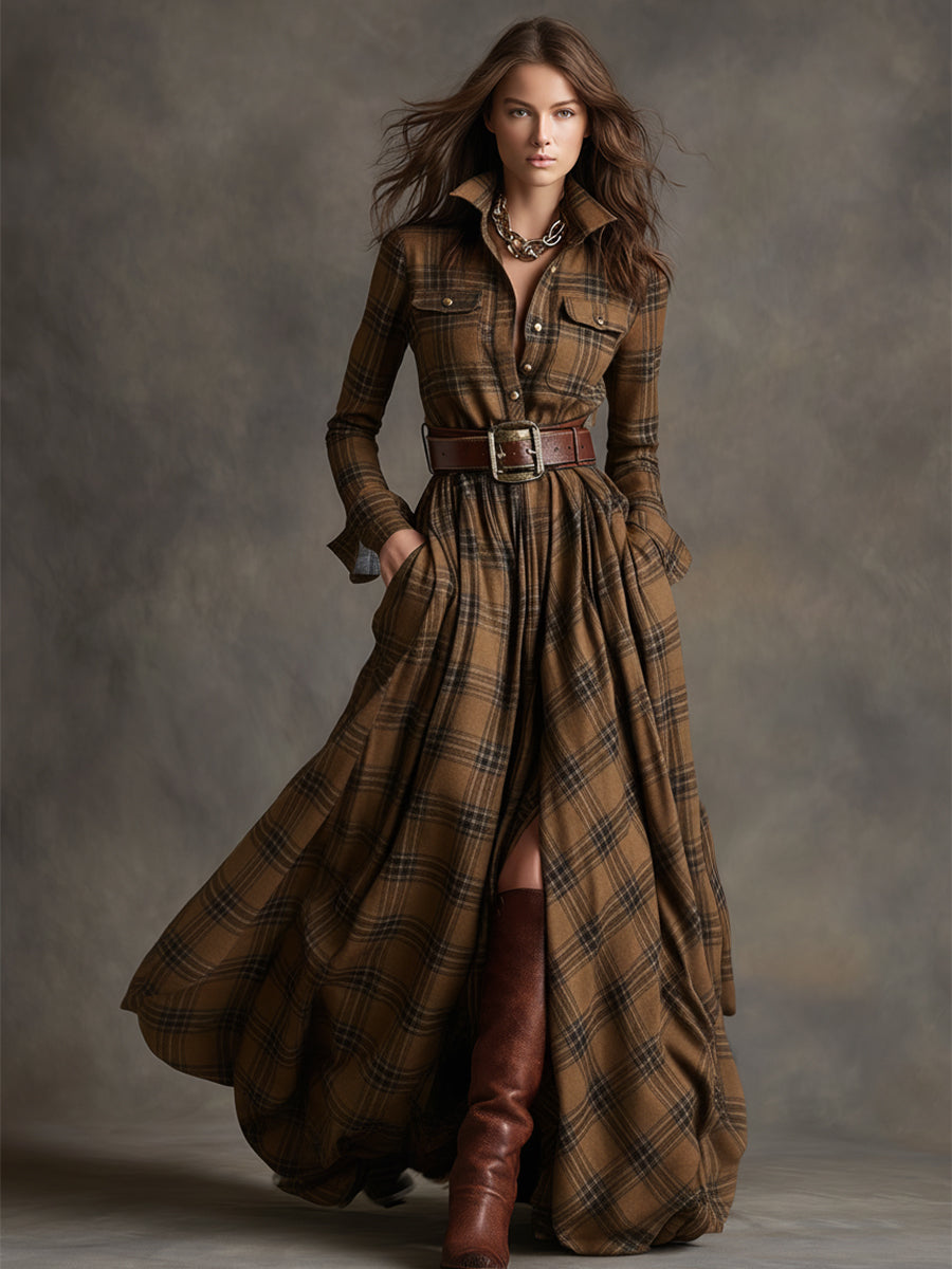 Benjamin | Belted Black Button Up Dress