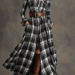 Benjamin | Belted Black Button Up Dress