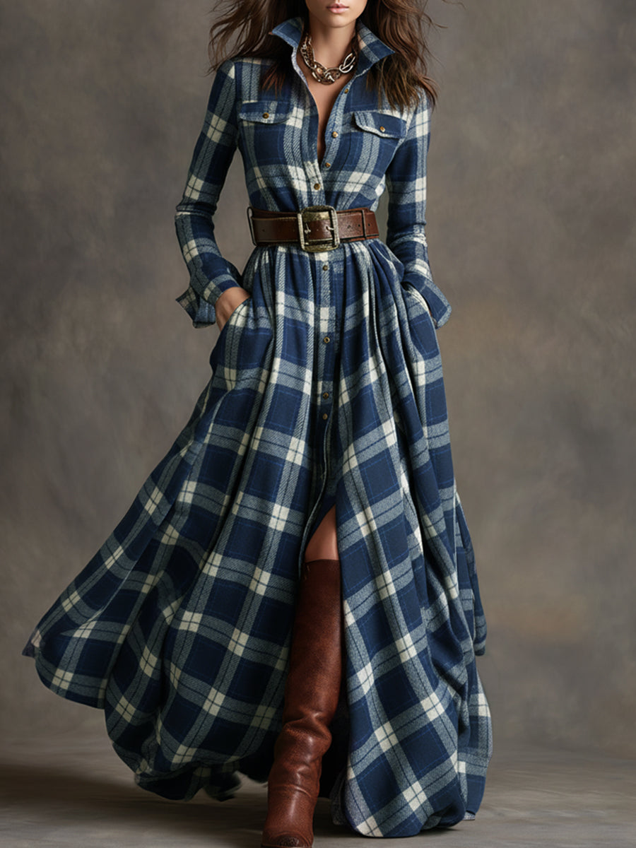Benjamin | Belted Black Button Up Dress