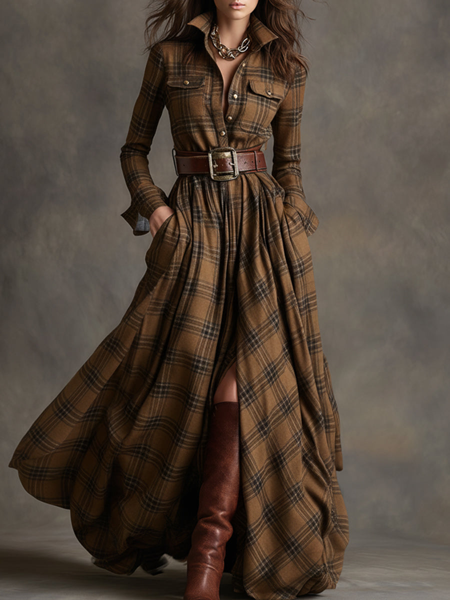 Benjamin | Belted Black Button Up Dress