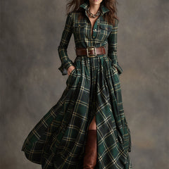 Benjamin | Belted Black Button Up Dress