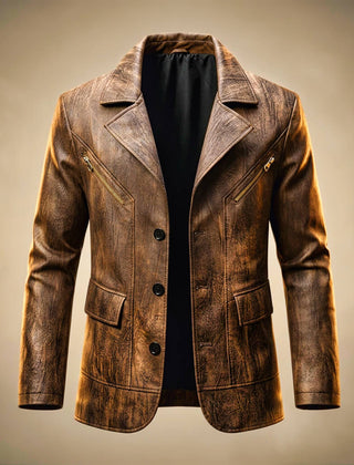 Benjamin | Winter Leather Brown Jacket