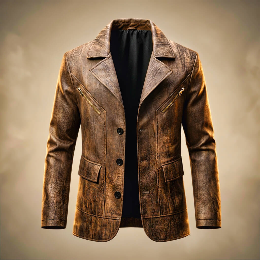 Benjamin | Winter Leather Brown Jacket