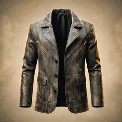 Benjamin | Winter Leather Brown Jacket