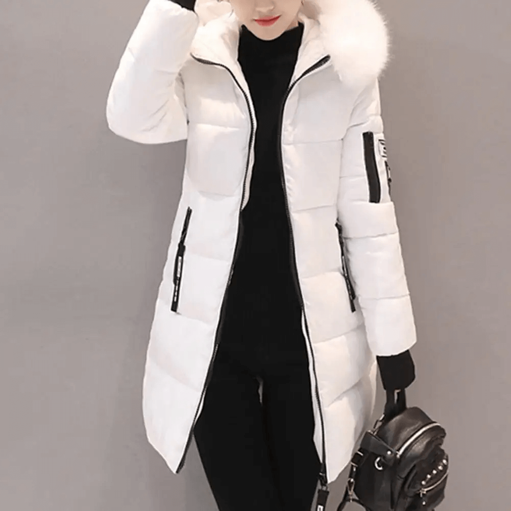 Bettina | Women's Windproof Long Puffer Jacket With Faux Fur Hood