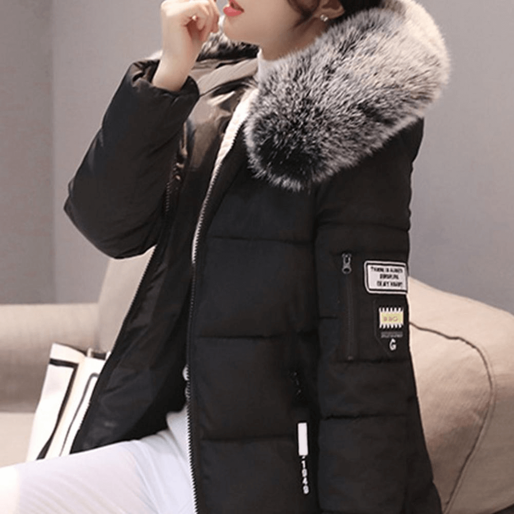 Bettina | Women's Windproof Long Puffer Jacket With Faux Fur Hood