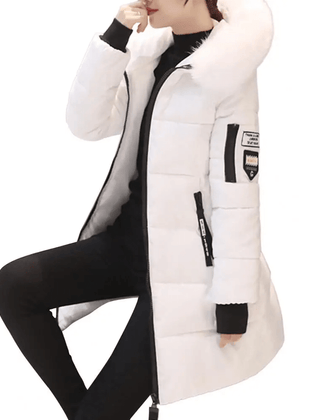 Bettina | Women's Windproof Long Puffer Jacket With Faux Fur Hood