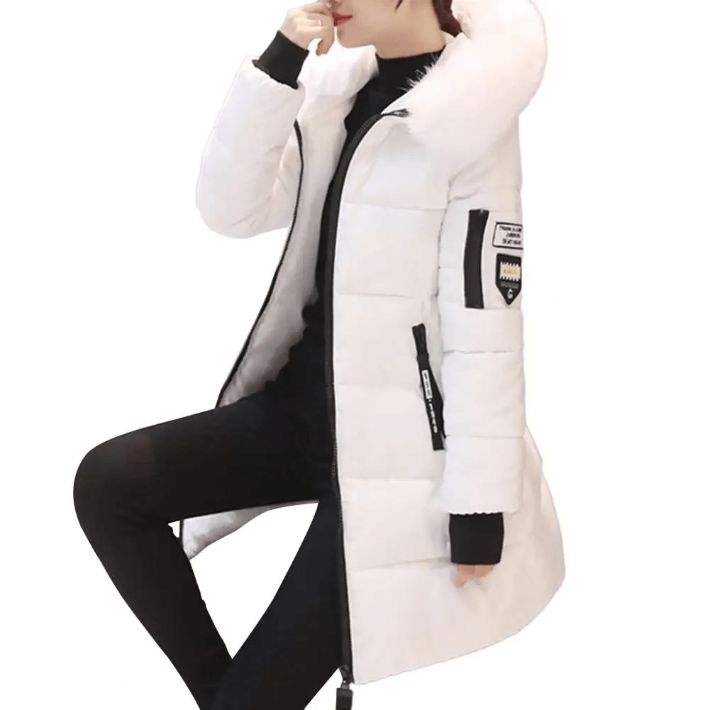 Bettina | Women's Windproof Long Puffer Jacket With Faux Fur Hood