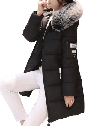 Bettina | Women's Windproof Long Puffer Jacket With Faux Fur Hood
