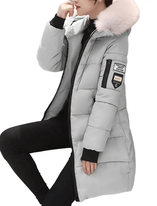 Bettina | Women's Windproof Long Puffer Jacket With Faux Fur Hood