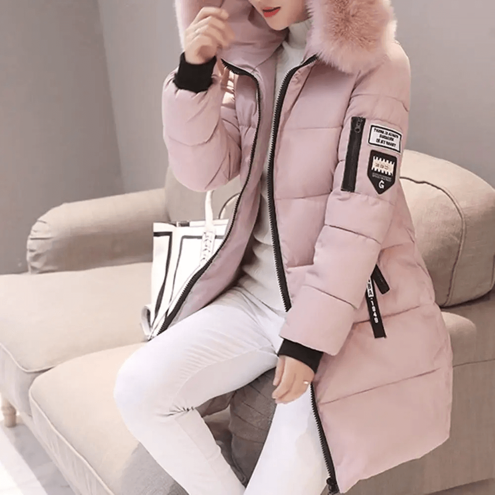 Bettina | Women's Windproof Long Puffer Jacket With Faux Fur Hood