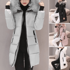 Bettina | Women's Windproof Long Puffer Jacket With Faux Fur Hood