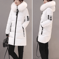 Bettina | Women's Windproof Long Puffer Jacket With Faux Fur Hood