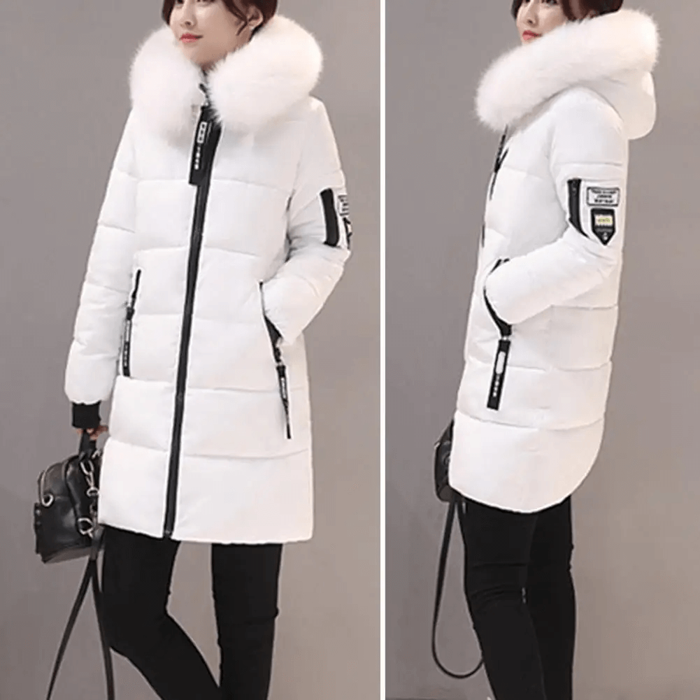 Bettina | Women's Windproof Long Puffer Jacket With Faux Fur Hood