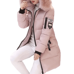 Bettina | Women's Windproof Long Puffer Jacket With Faux Fur Hood