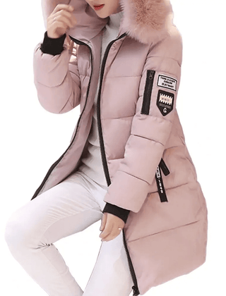 Bettina | Women's Windproof Long Puffer Jacket With Faux Fur Hood