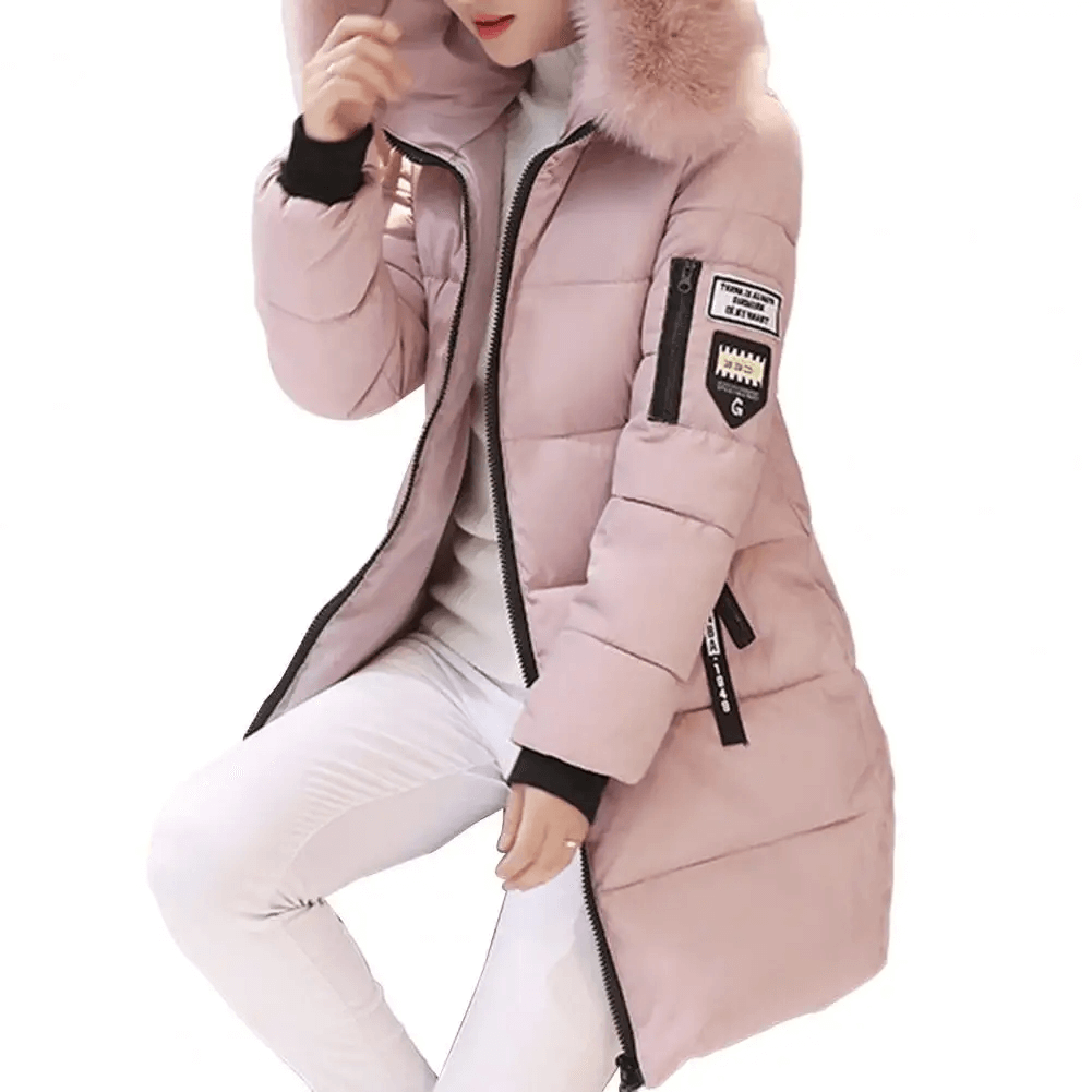 Bettina | Women's Windproof Long Puffer Jacket With Faux Fur Hood