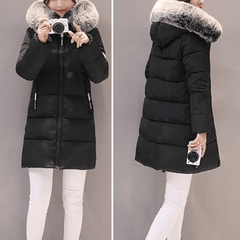 Bettina | Women's Windproof Long Puffer Jacket With Faux Fur Hood