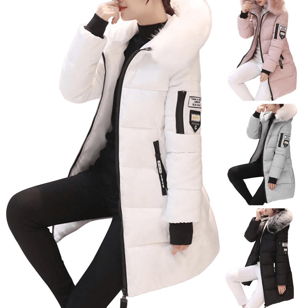 Bettina | Women's Windproof Long Puffer Jacket With Faux Fur Hood