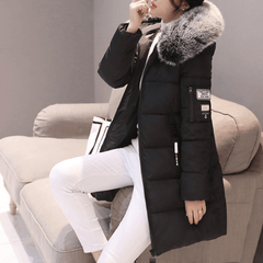 Bettina | Women's Windproof Long Puffer Jacket With Faux Fur Hood