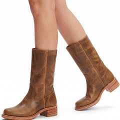 Calveth | Women's Leather Campus Knee High Boots