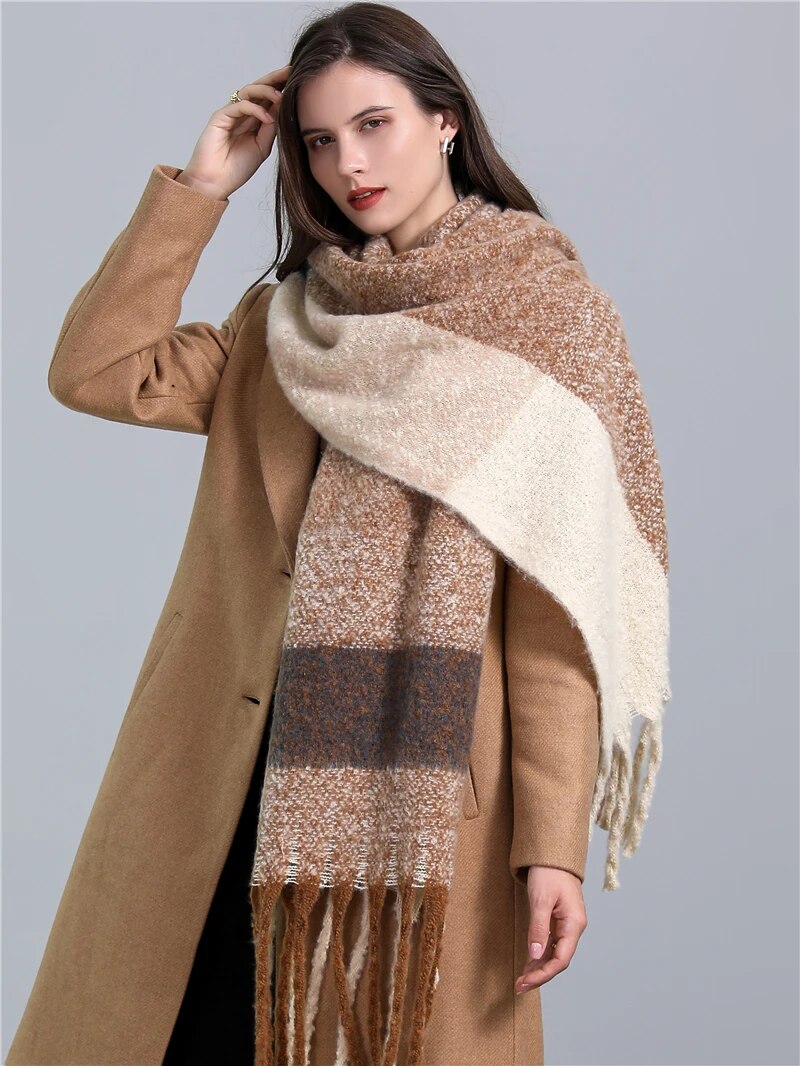 Greta Blanket Scarf Oversized Wool Blend
