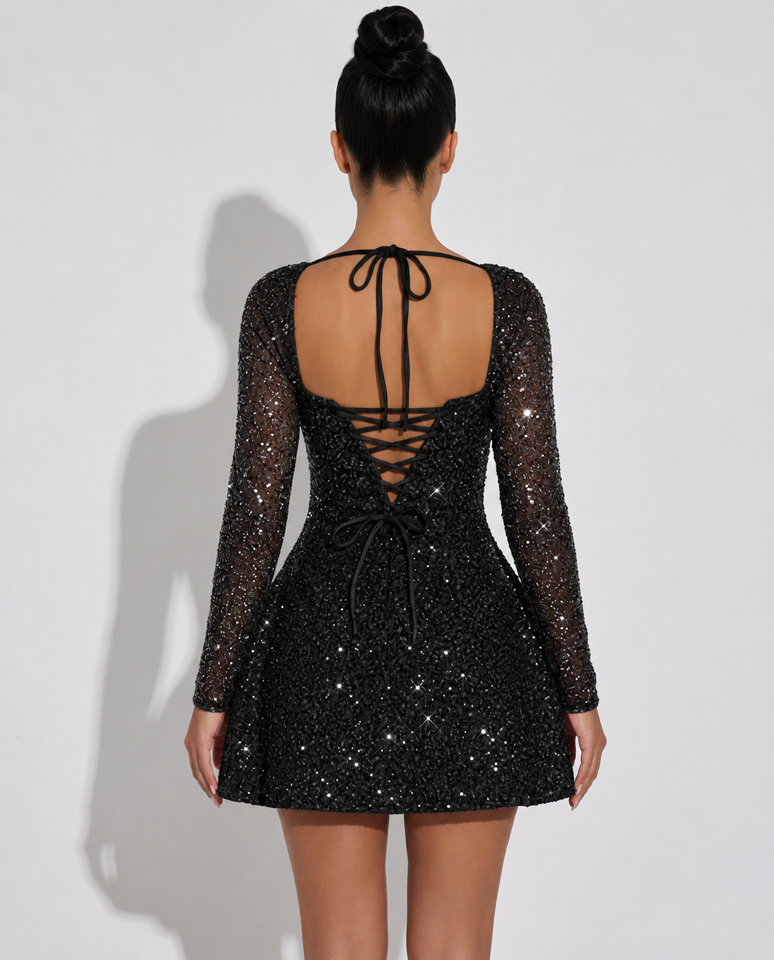Charlotte | Wedding Guest Black Mini Dress