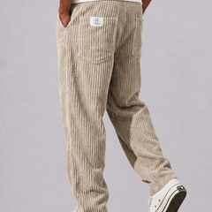 Cormac | Men's Relaxed Fit Corduroy Pants With Elastic Waist
