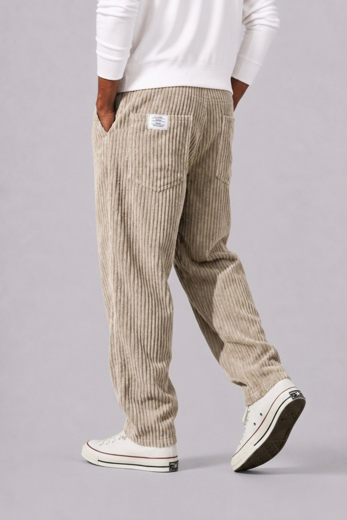 Cormac | Men's Relaxed Fit Corduroy Pants With Elastic Waist