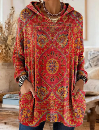 Saoirse Hooded Tunic Bohemian Print