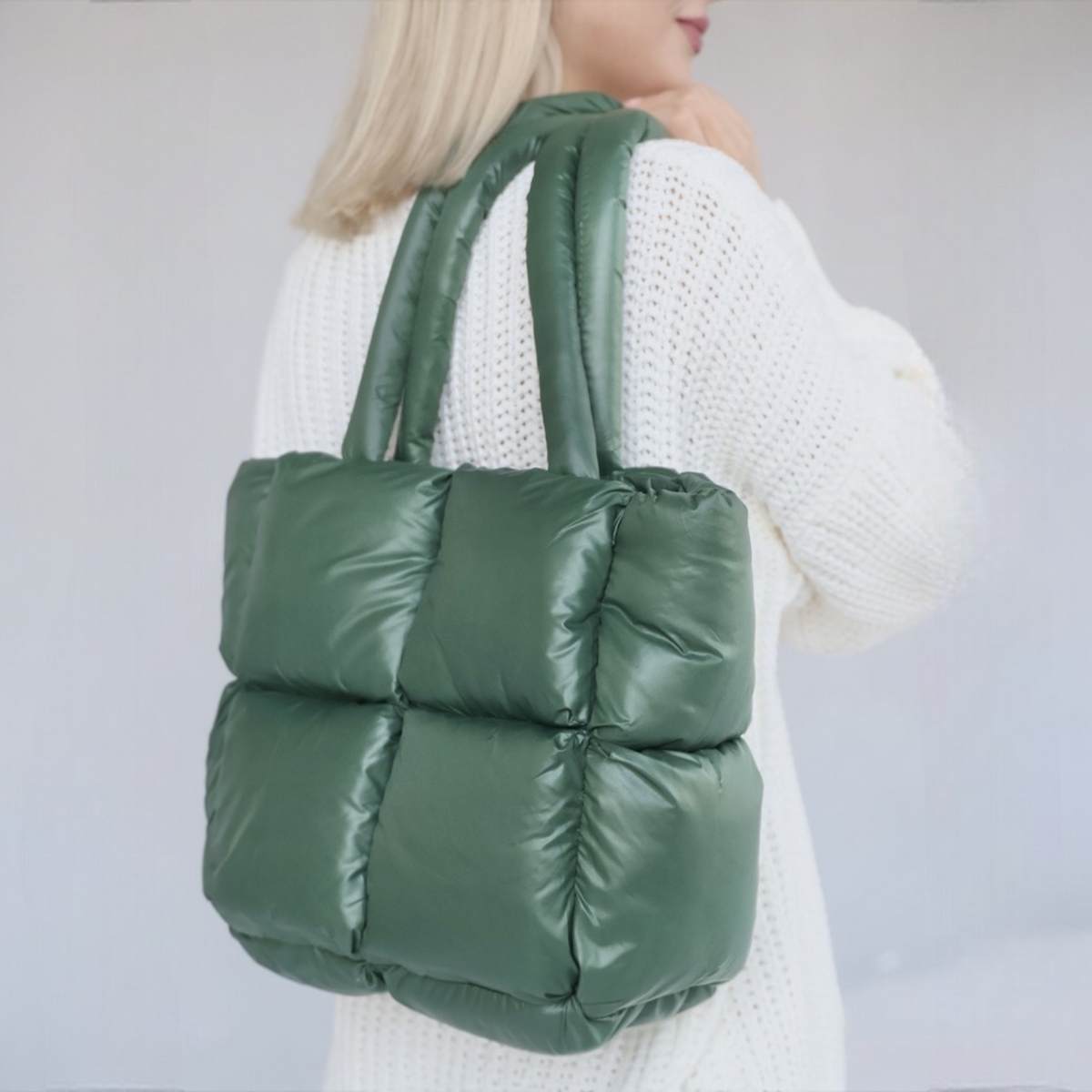 Elia | Women's Large Quilted Puffer Tote Bag