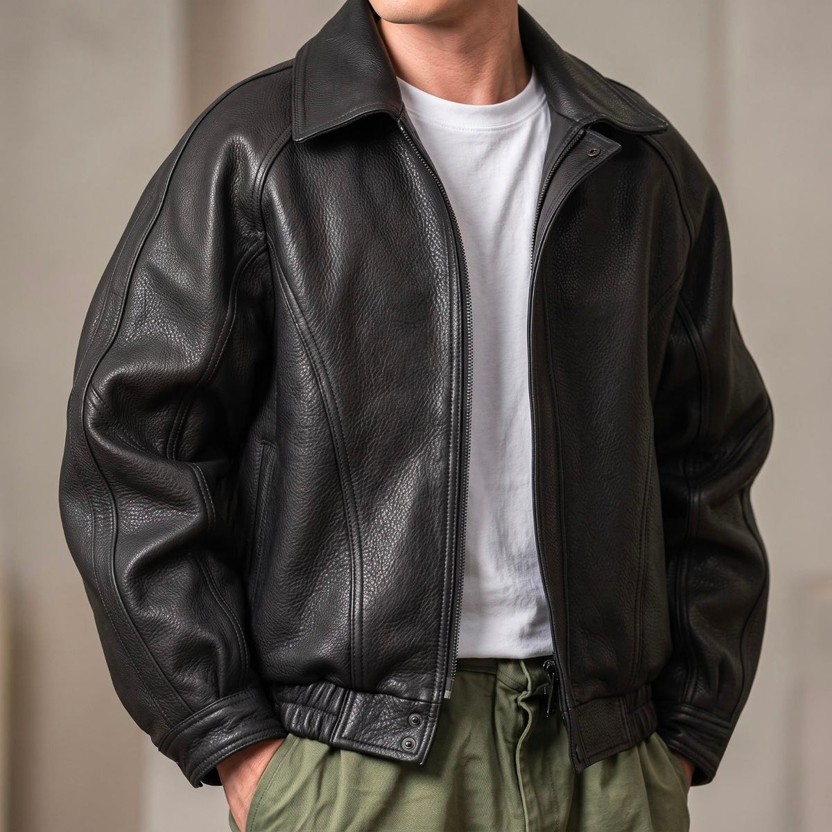 Emma | Leather Suede With Fur Jacket Black