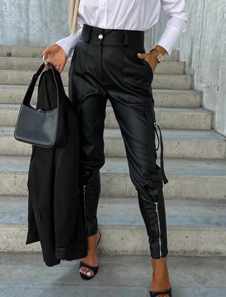 Emma | Leather Women Trendy Pants