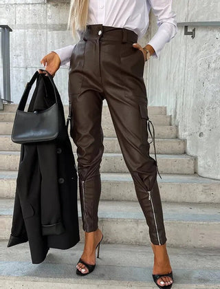 Emma | Leather Women Trendy Pants