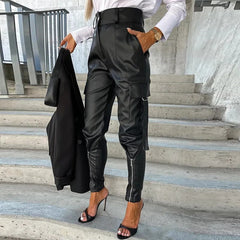 Emma | Leather Women Trendy Pants