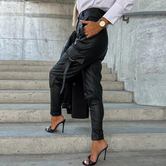 Emma | Leather Women Trendy Pants