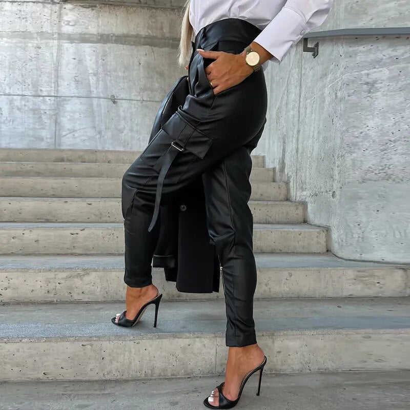 Emma | Leather Women Trendy Pants