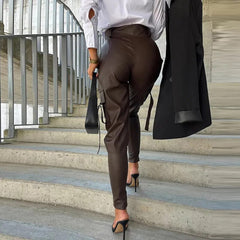 Emma | Leather Women Trendy Pants