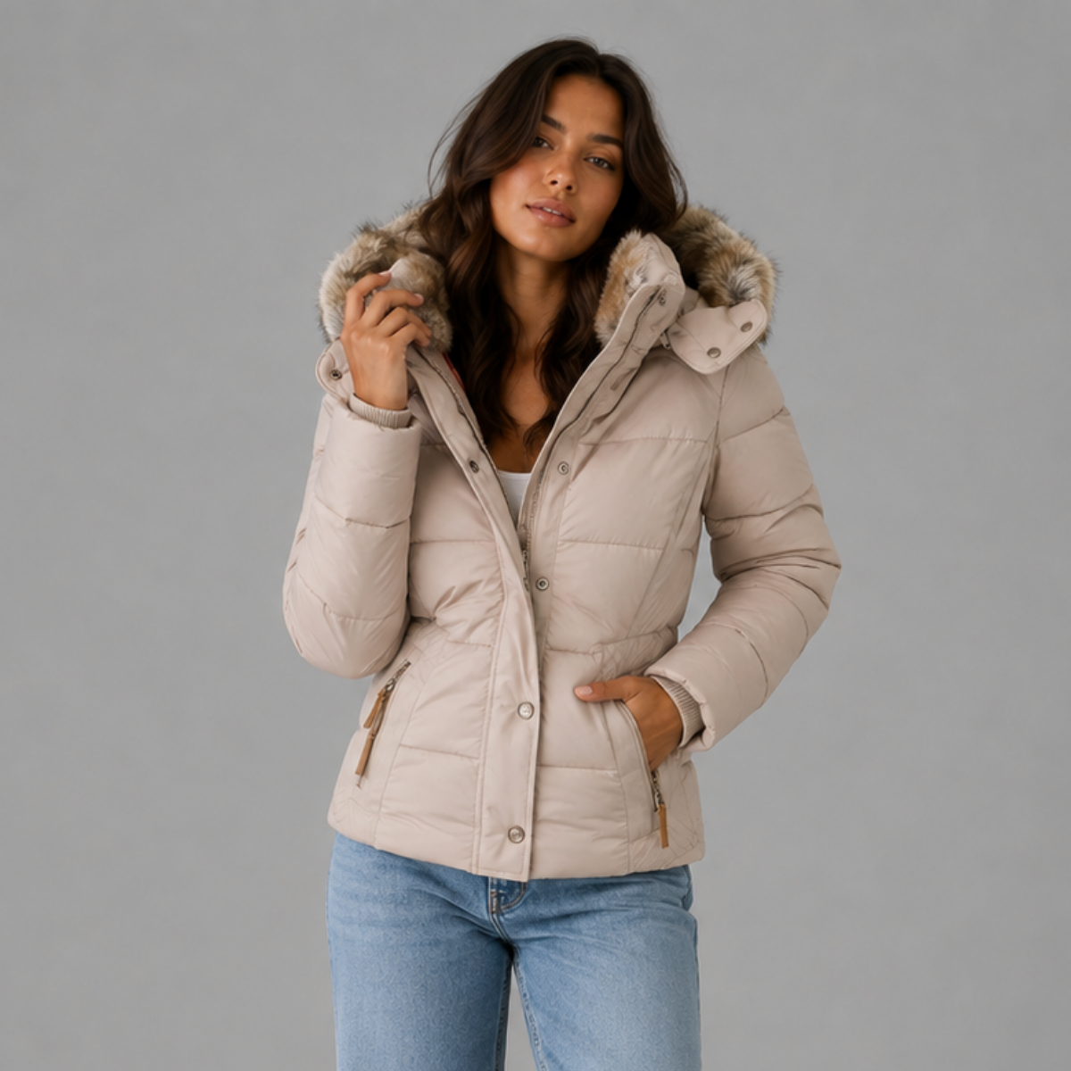 Harriet | Faux Fur Hood Winter Jacket