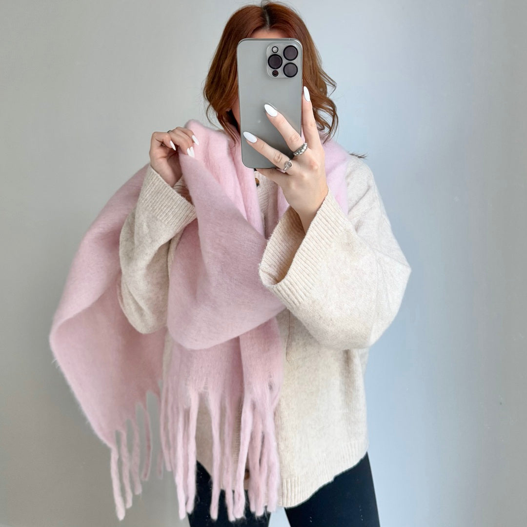 Dilys | Chunky Fringed Winter Scarf