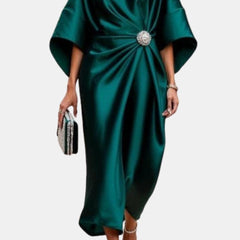 Ava | Sleeve Satin Long Elegant Dress