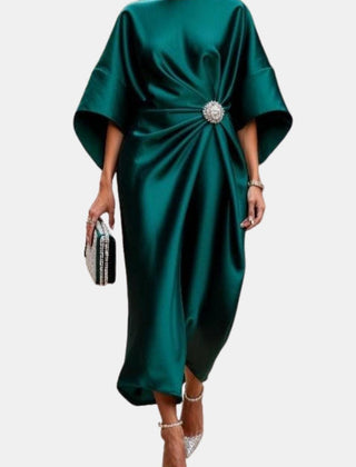 Ava | Sleeve Satin Long Elegant Dress