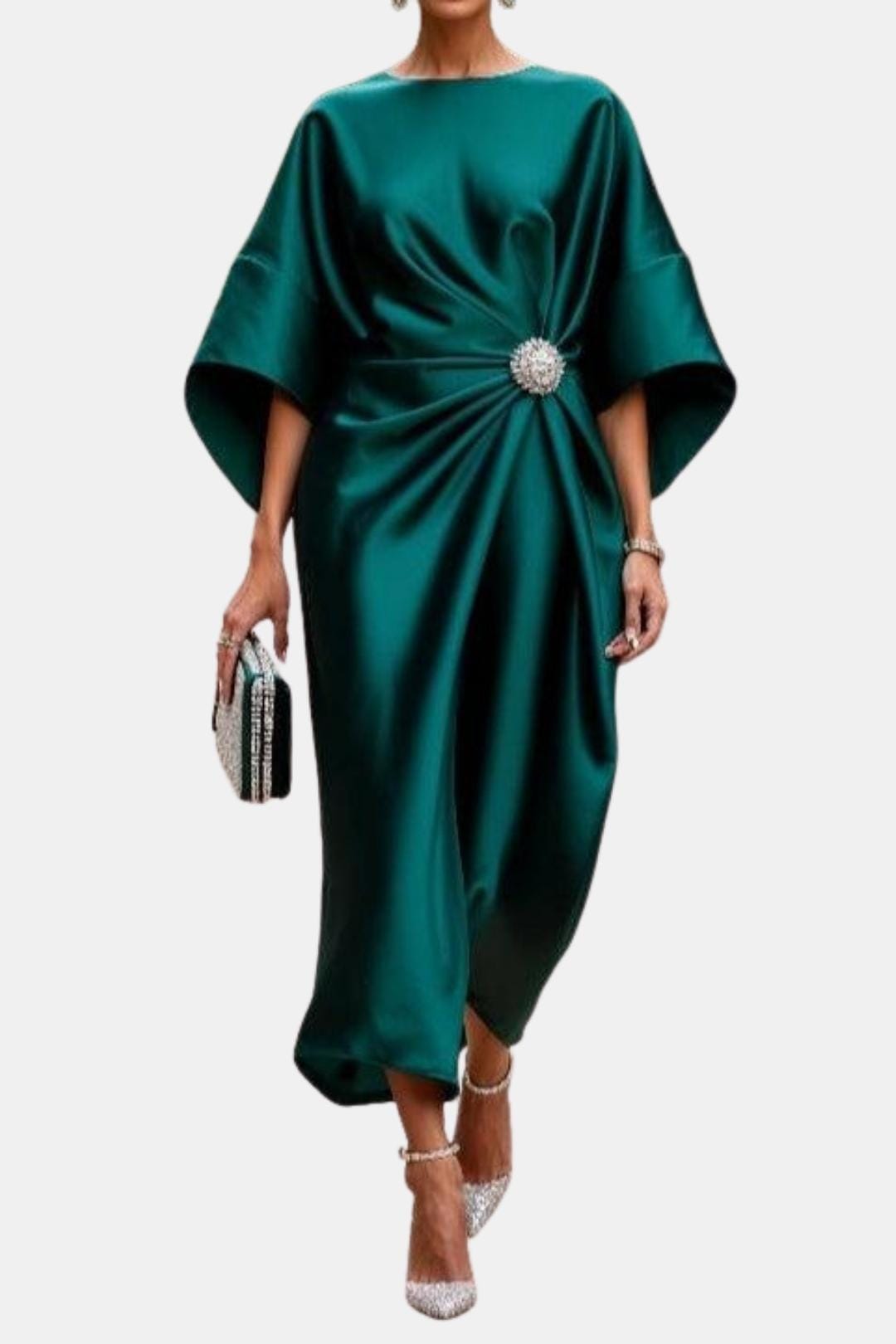 Ava | Sleeve Satin Long Elegant Dress