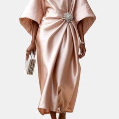 Ava | Sleeve Satin Long Elegant Dress