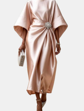 Ava | Sleeve Satin Long Elegant Dress