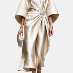 Ava | Sleeve Satin Long Elegant Dress