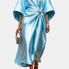 Ava | Sleeve Satin Long Elegant Dress